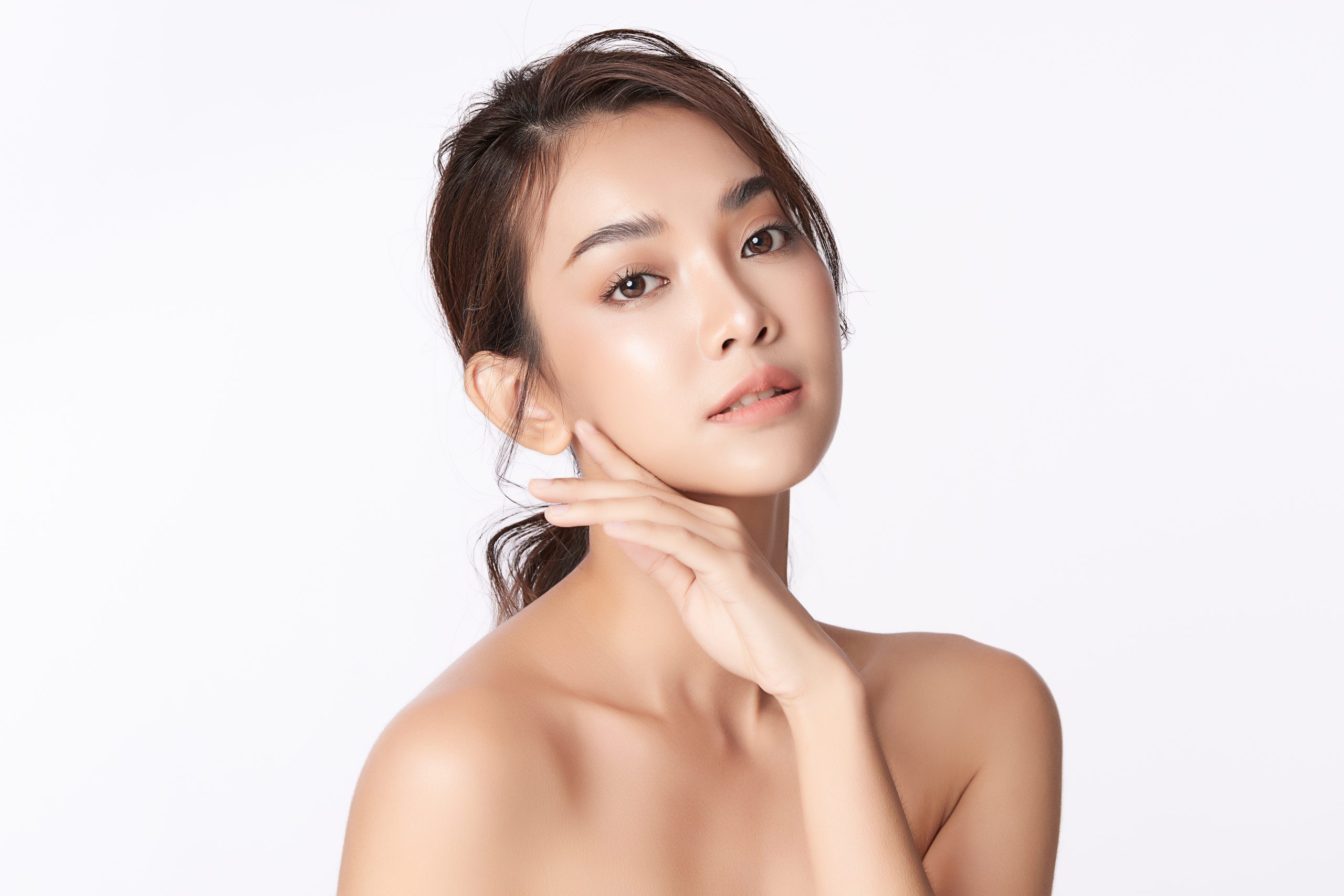 Model with smooth, lifted skin after TempSure RF treatment